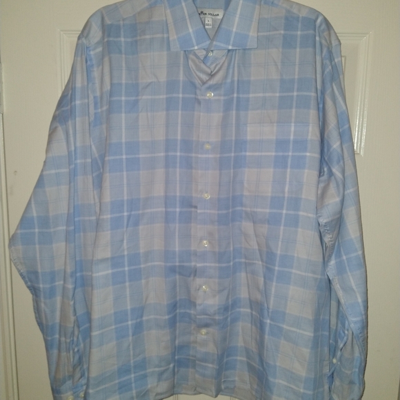 Peter Millar Plaid Long Sleeve Button Up Shirt Men's sz Large. - Picture 2 of 4